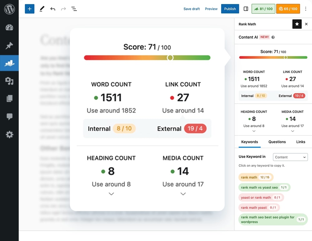 Rank Math Content AI